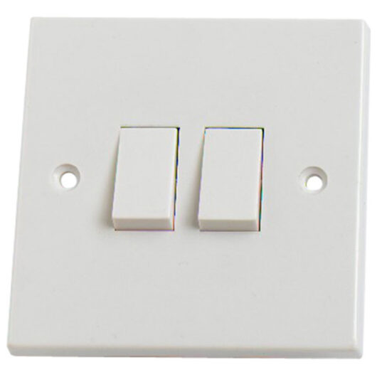 2-Gang 2-Way Light Switch, White