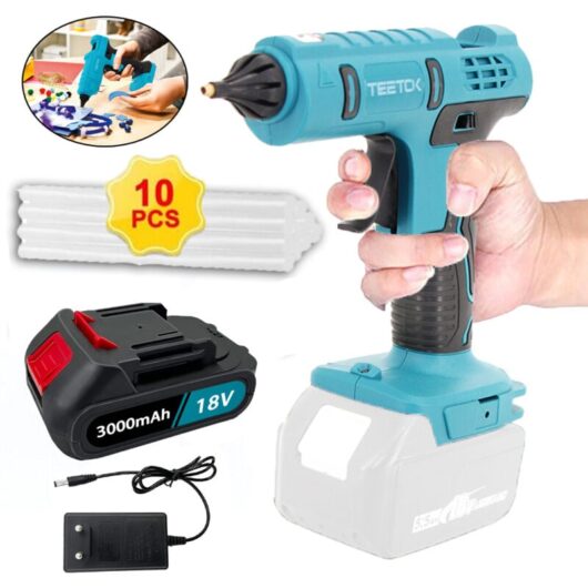 Glue Guns,Cordless Hot Melt Glue Gun, with 10pcs 11mm Glue Sticks for diy, Crafts & Repairs + 1pcs 3.0A Battery + Charger,Compatible with Makita