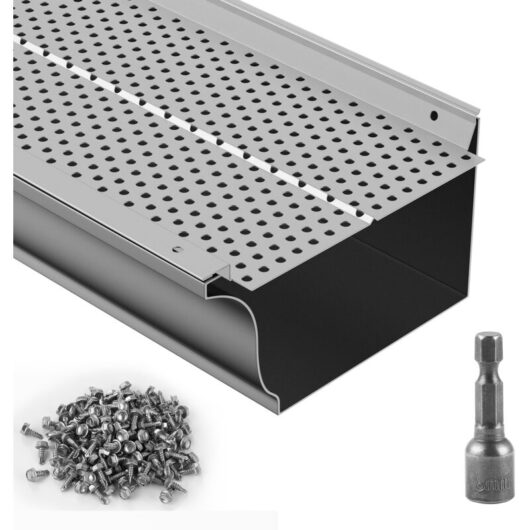 Gutter Guard, 152mm Width, Aluminum Leaf Filter diy Gutter Cover, 26 pcs 264cm Total Length, 4mm Hole Diameter & 0.5mm Thick Raptor Gutter Guards