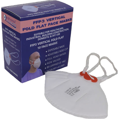 National Abrasives National Abrasives FFP3 Dust Mask Non-valved Fold Flat - Pack of 10