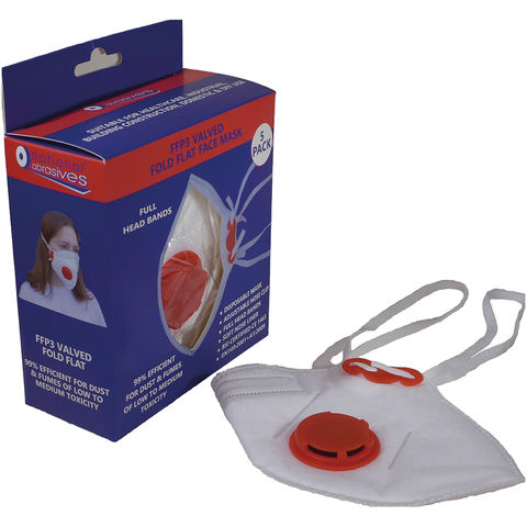 National Abrasives National Abrasives FFP3 Dust Mask Valved Fold Flat - Pack of 5