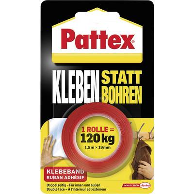 Pattex PXMT2 Double sided adhesive tape White (L x W) 1.5 m x 19 mm 1 pc(s)