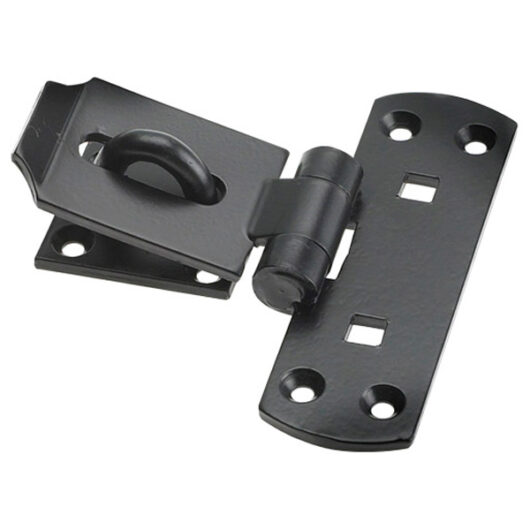 Vertical Hasp & Staple, Black Japanned 150mm