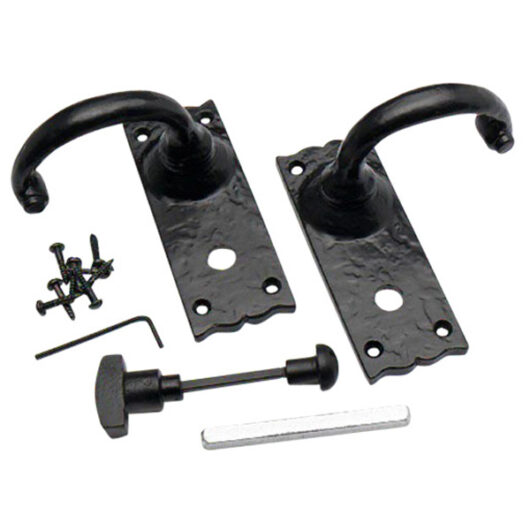 Wessex Suite Lever Bathroom Set, Pair Black Antique 128mm x 50mm