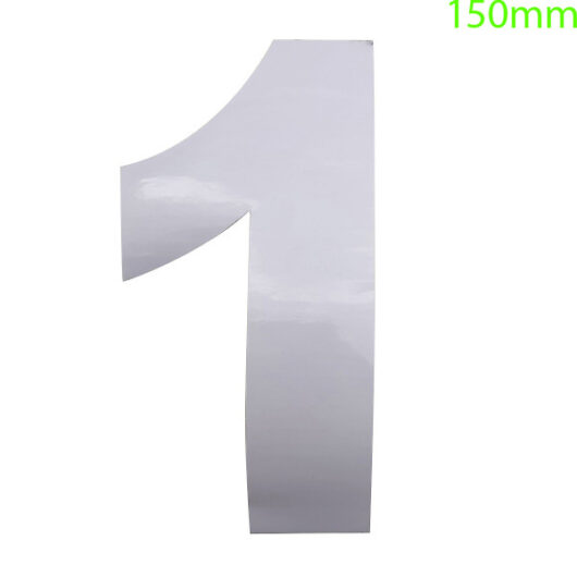 White High Visibility Reflective Self Adhesive Vinyl Numeral, 150mm Number 1