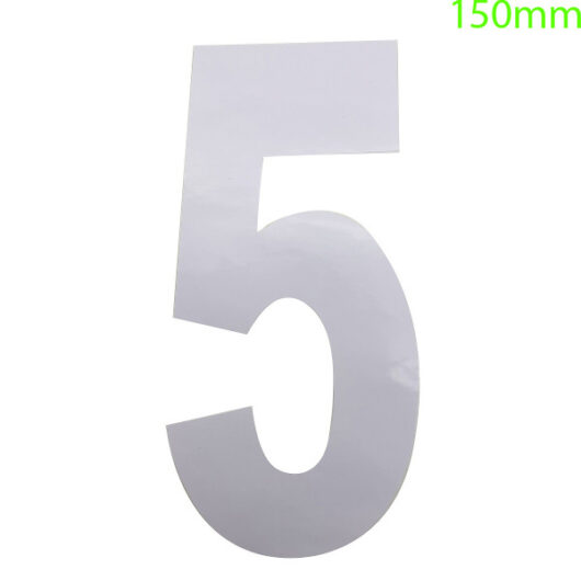 White High Visibility Reflective Self Adhesive Vinyl Numeral, 150mm Number 5