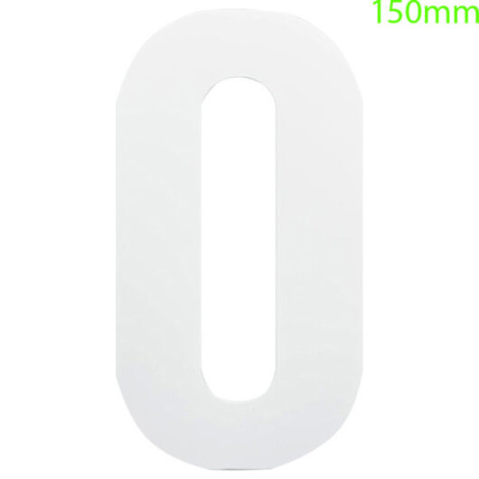 White Self Adhesive Vinyl Numeral, 150mm Number 0