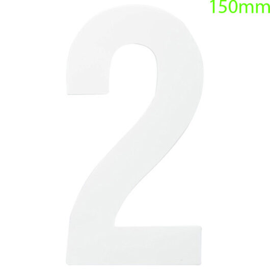 White Self Adhesive Vinyl Numeral, 150mm Number 2
