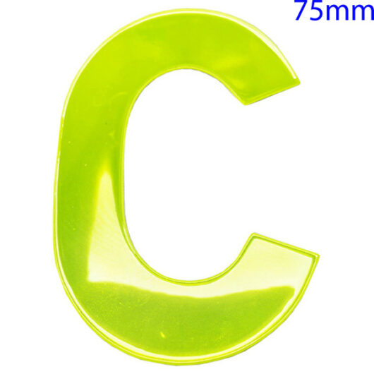 Yellow High Visibility Reflective Self Adhesive Vinyl Letter, 75mm Letter C