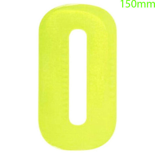 Yellow High Visibility Reflective Self Adhesive Vinyl Numeral, 150mm Number 0