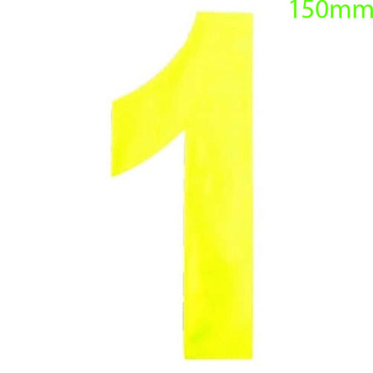 Yellow High Visibility Reflective Self Adhesive Vinyl Numeral, 150mm Number 1