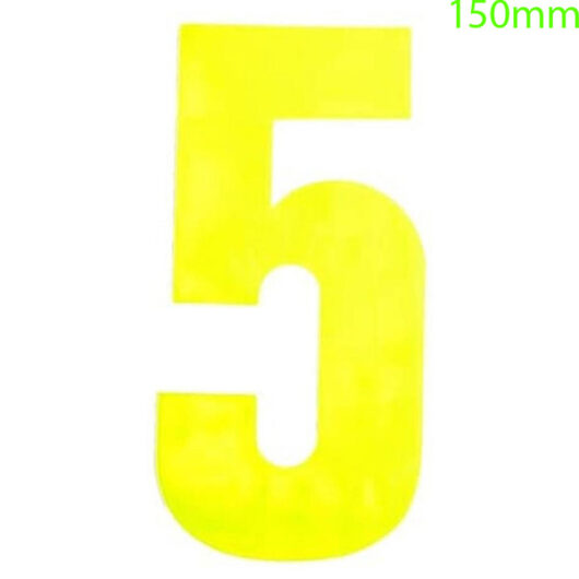 Yellow High Visibility Reflective Self Adhesive Vinyl Numeral, 150mm Number 5