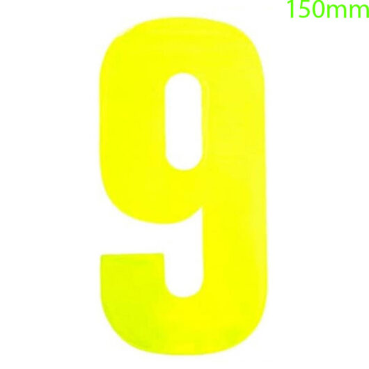 Yellow High Visibility Reflective Self Adhesive Vinyl Numeral, 150mm Number 9