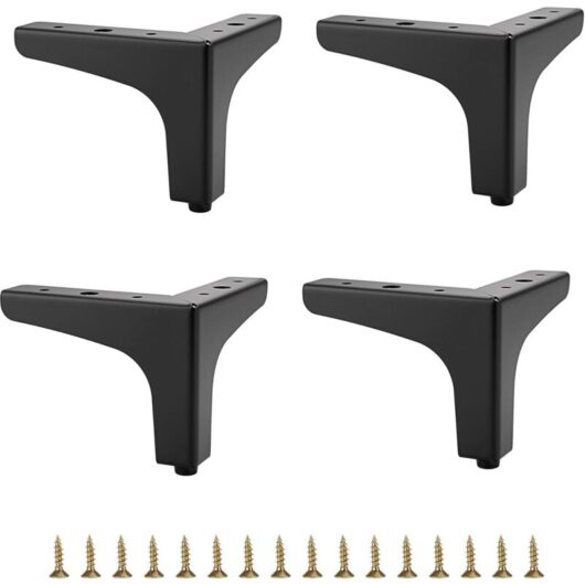 10cm Metal Sofa Legs 4pcs Modern Furniture Legs Sofa Furniture Legs Raised Feet diy tv Cabinet Sofa Cabinet Replacement Furniture Legs, Black