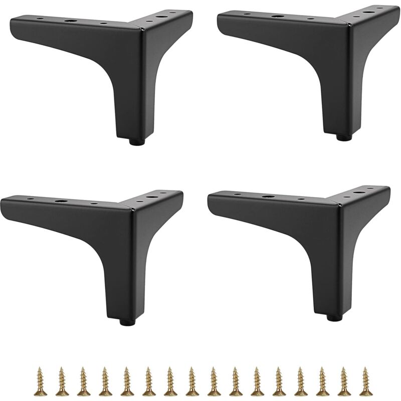 10cm Metal Sofa Legs 4pcs Modern Furniture Legs Sofa Furniture Legs Raised Feet diy tv Cabinet Sofa Cabinet Replacement Furniture Legs, Black