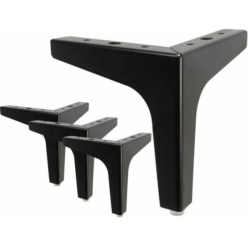 4 Piece Bed Legs, Metal Table Legs With Screws & Floor Protector For diy Furniture Sofa Armchair Sofa Chair 4 Inch Black