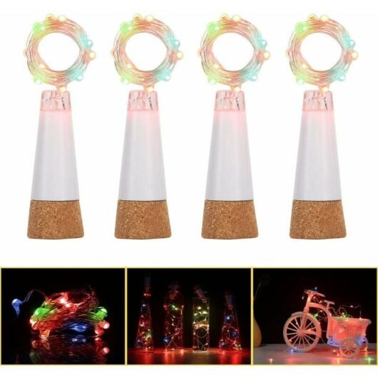 4 pcs bottling lights usb rechargeable multi-color changing flashing fairy tale bottle lights 78 inches 20 led waterproof cork string lights,