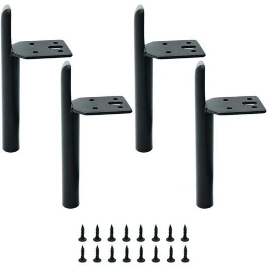 4 Pieces DIY Furniture Legs, Metal Legs, Furniture Legs, Iron Legs, Cabinet Legs, with 16 Screws, for Sofa, Coffee Table, TV Cabinet, Bed, Furniture