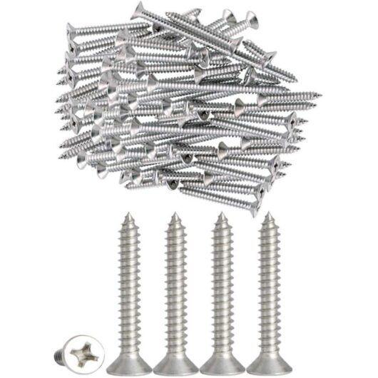 100pcs M4 Stainless Steel Self Tapping Screws Phillips Flat Head Screws DIY Wood Screws (100PCS M4 x 30mm)