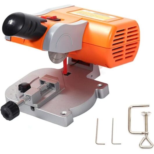 2 inch Mini Bench Cut-Off Chop Saw 0-45° Miter Saw Wood Metal Plastic Cutter Arrow Cutter Bench Saw, for Cutting Brass, Steel, Wood, Miniature Model