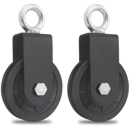 2pcs 90MM Cable Pulley-Fitness Pulley-DIY Accessory Lifting Pulley for Metal Cable Rope-Load 160kg NPTERBL