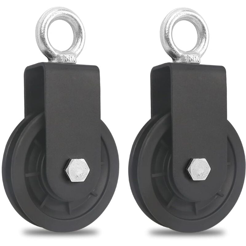 2pcs 90MM Cable Pulley-Fitness Pulley-DIY Accessory Lifting Pulley for Metal Cable Rope-Load 160kg NPTERBL