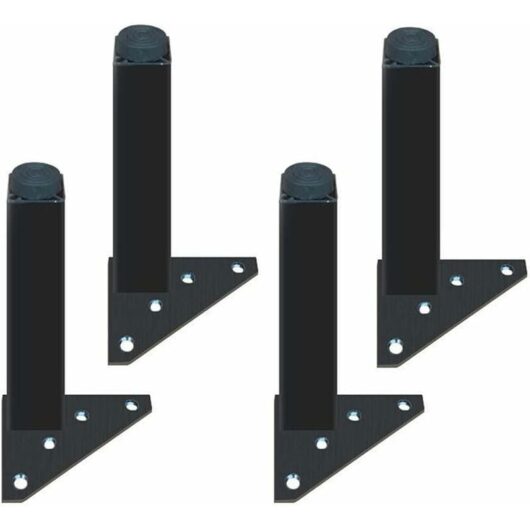 4pcs Adjustable Furniture Legs, diy Stand with Non-Slip Rubber for Dining Table (6cm, Black)