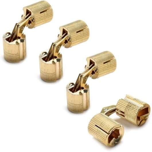 4pcs Box Hinge, Cylindrical Hinges, Brass Hidden Concealed Invisible Barrel Hinge for DIY Jewelry Box Hand Craft Gold (Size : 10mm)