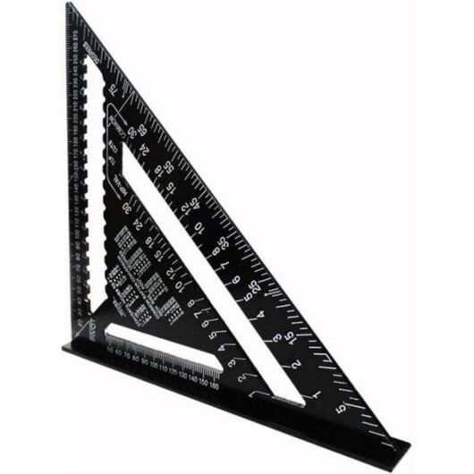 Carpenter's Square 90 Degree Aluminum Alloy Triangle Rulers High Precision Woodworking Measuring Tool Angle Protractor for Woodworking Building DIY