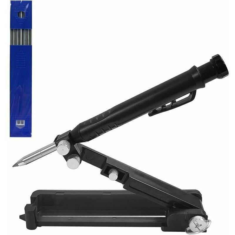 Multifunctional Scribing Tool, with 6 Marker Refills, Saker 3 in 1 Deep Hole Woodworking Pens, diy Wood Floor Angle Measuring Tool Scribing Tool