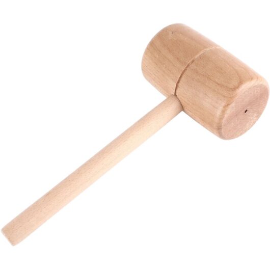 Wooden Mallet Round Head Lightweight Solid Beech Wood Hammer for Woodworking diy Projects