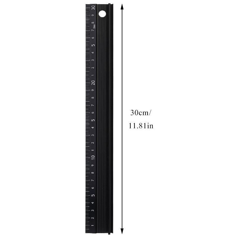 Ymyny - 30 cm Metal Ruler, Technical Drawing Set, Geometry Tool, diy Tool, Architect's Ruler for Students, Carpenters, Artists mumu