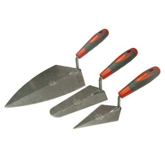 Faithfull - 3 Piece Trowel Set Soft Grip Handle Brickies Trowels FAISGTSET3