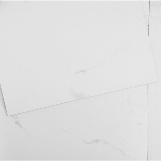 Mophorn Self Adhesive Vinyl Floor Tiles 12 x 12 inch, 50 Tiles 1.5mm Thick Peel & Stick, White Marble Texture DIY Flooring for Kitchen, Dining Room,