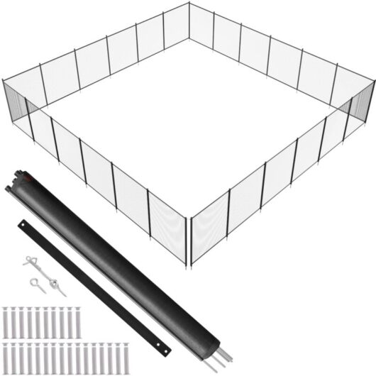 VEVOR Pool Fence, 4 x 72 FT Pool Fences for Inground Pools, Removable Child Safety Pool Fencing, Easy DIY Installation Swimming Pool Fence, 340gms
