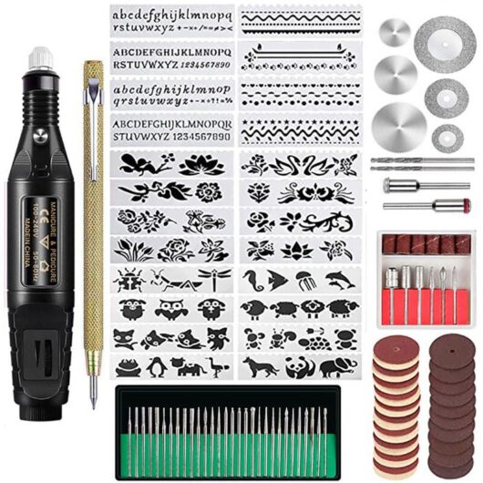 107 Pcs Engraving Tool Kit, Multifunctional Corded Engraver Pen, diy Rotary Tool for Jewelry, Glass, Wood, Metal