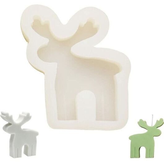 3D Christmas Elk Candle Mold - Christmas Candle Silicone Mold - Christmas Candle Silicone Mold for Scented Candles, Soaps, Candy