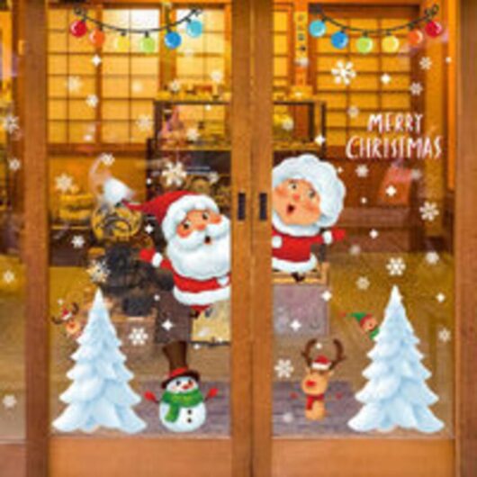 Christmas stickers, Christmas decals, DIY decoration, window stickers, window decals, reindeer wall stickers, snow stickers, static Santa stickers.