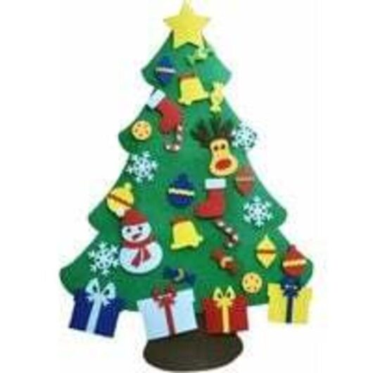 Christmas tree, Christmas tree, DIY felt Christmas tree window decoration with removable ornaments, Christmas decoration 95-70cm, Christmas