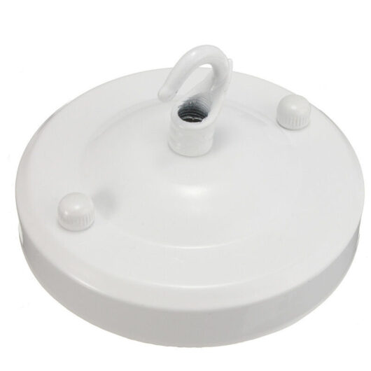 Linghhang - 10pcs Vintage Iron Ceiling Hooks - White, Metal Hanging Plate with Hook and Suction Cup for diy Accessories, Ceiling Base