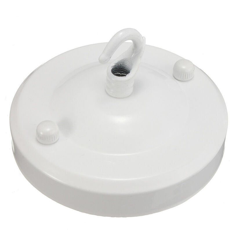 Linghhang - 10pcs Vintage Iron Ceiling Hooks - White, Metal Hanging Plate with Hook and Suction Cup for diy Accessories, Ceiling Base