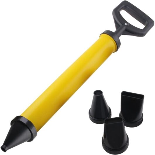 Mortar Gun with 4 Nozzles, Mortar Press, Manual Concrete Mortar Pump with Accessories, DIY Mortar Gun for Mortar/Cement