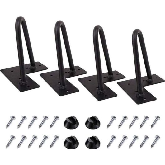 Petites Ecrevisses - 4 Pcs 15cm Metal Furniture Legs Hairpin Table Legs for diy Cabinet Bed with Screws and Floor Protectors