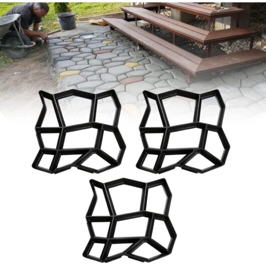 Set of 3 DIY Paving Molds - 43 x 43 x 4 cm - For Concrete, Sidewalks, Paving Stones, Patio Slabs