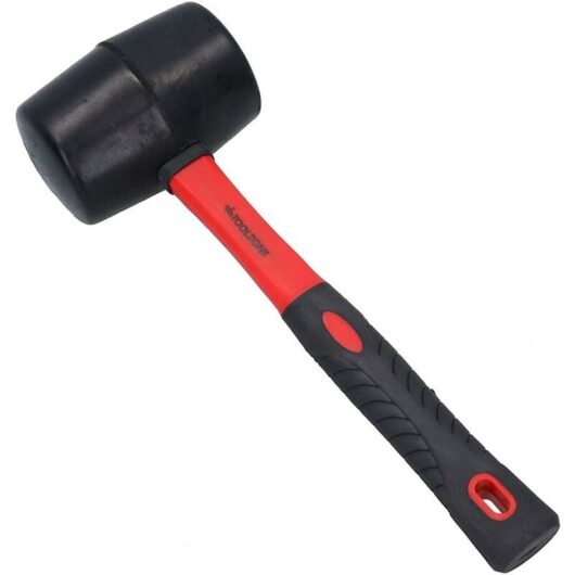 Toolzone - Rubber Mallet Hammer 48oz Fibreglass Shaft Grip Camping Paving Diy HM003