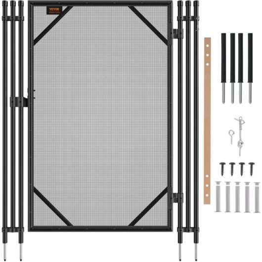 VEVOR Pool Fence Gate, 4 x 2.5 Ft, Easy DIY Installation Inground Pool Gate, Pool Fence Gate Kit with Stainless Steel Latch, Removable Child & Pet