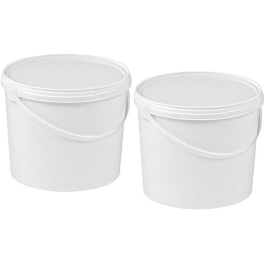 5 x 10L White Plastic Bucket