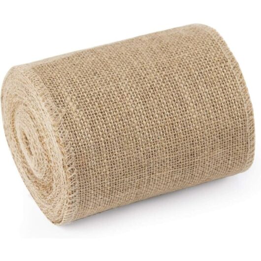 Aougo - 15cm Wide Burlap - Rustic Ribbon Roll for diy Craft Craft Favor Decoration, 10M
