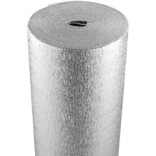 Double Reflective Insulation Roll, Foam Core Radiant Barrier, 3.2 mm 48 in x 50 ft, Double-Sided Aluminum Foil epe Foam Heat Reflective Shield,