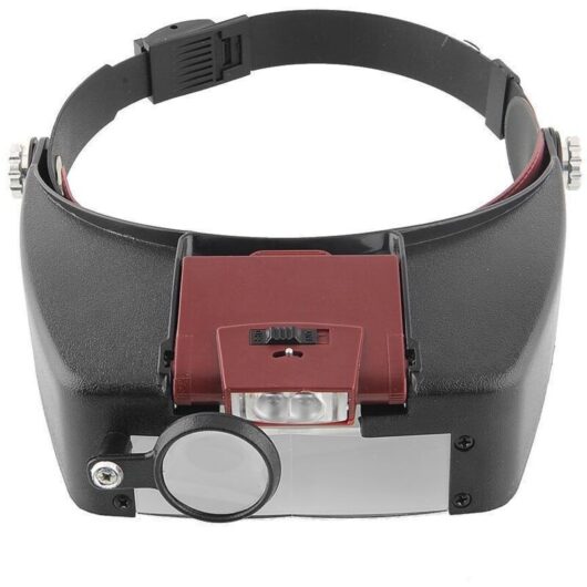 Magnifying Helmet Magnifying Glasses with LED Lighting - 1.5X - 10X Zoom - Helmet Headband Magnifying Glass with Light for Reading, Jeweler, Sewing,